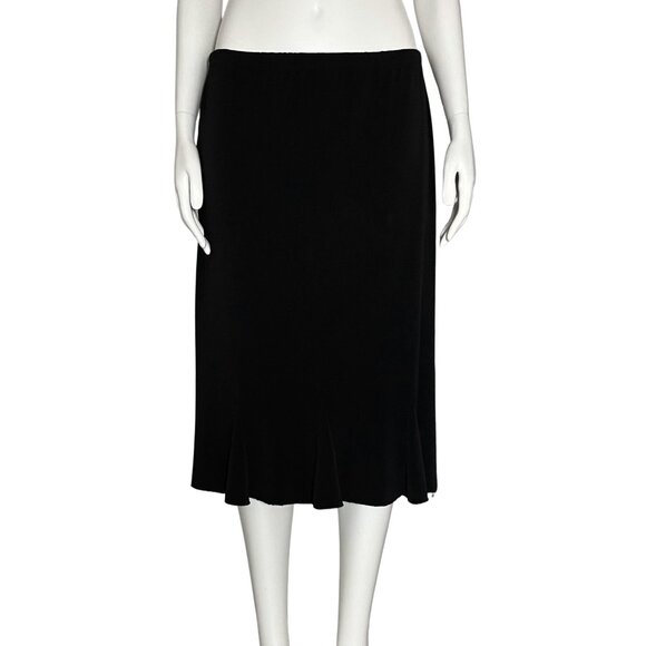 Vintage 90s Y2K Black Whimsigoth Midi Skirt Ruffle Hem. Medium. Romantic Classic - Picture 2 of 10